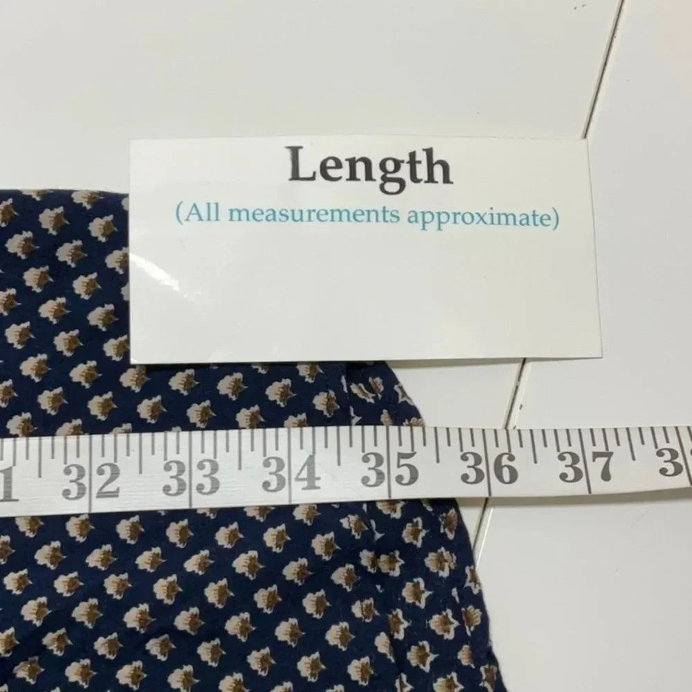 Brooklyn Industries V Neck Tunic Dress Navy Print SMALL - Picture 9 of 12